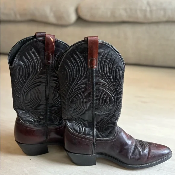 Laredo Black Leather Boots - Picture 1 of 5